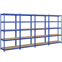 Topeakmart 4 Pieces of 5 Tiers Adjustable Metal Storage Shelving Stand, Blue