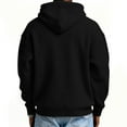 thumbnail image 4 of Eryao Mens Waffle Knit Hoodies Quarter Zip Long Sleeve Drawstring Hooded Sweatshirt with Arm Pocket,Black,L, 4 of 8