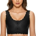 thumbnail image 4 of DuoJiaJ Summer New Seamless Lace Bra Gathered Women's Detachable Chest Pad Vest Style Sports Underwear Women Wireless Bras Black, 4 of 4
