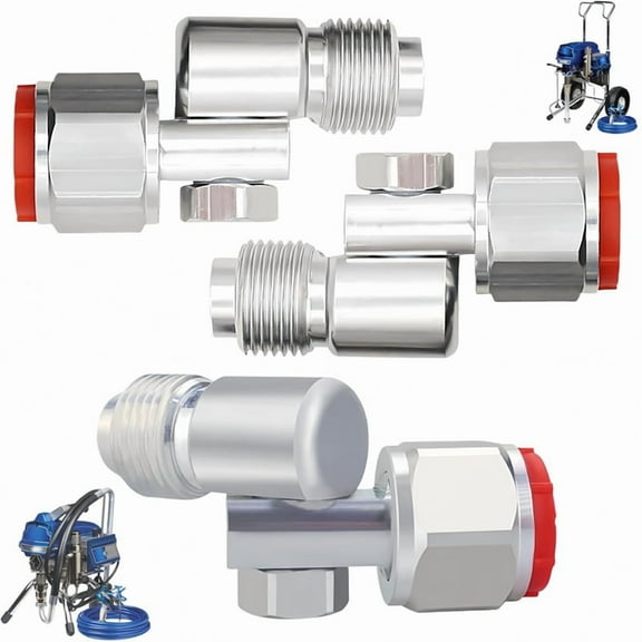 3-Pack Airless Paint Swivel Joints Compatible with 235486, 7/8 Inch Thread, 180° Rotation-High-Pressure