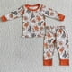 thumbnail image 1 of Ropa de dormir de manga larga para niños, conjunto de pantalones con volantes rojos, ropa de dormir para bebés, pijamas de Papá Noel de Navidad, venta al por mayor, 1 of 2