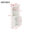 thumbnail image 4 of CQSXDA Stylish Tall Corner Cabinet with Doors in Wood Grain Finish for Living Room, Bathroom, Dining Room or Kitchen, White, 4 of 9