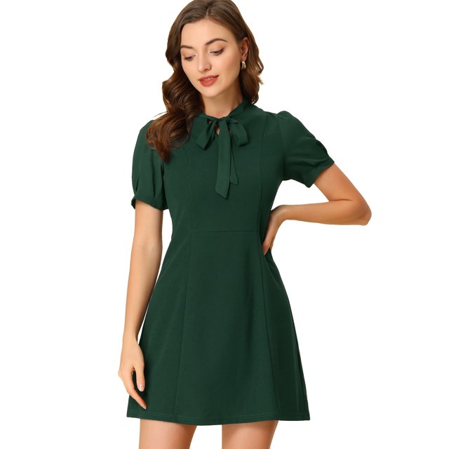 Vestido de Trabajo Elegante Allegra K Verde oscuro M