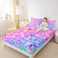 thumbnail image 4 of Manfei Vintage Purple Ribbon Full Size Sheets for Kids, Chic Cheetah Print Bed Sheets, Fashion Bowknot Rainbow Sheet Sets, Lightweight Room Decor, 4 Pieces, 4 of 7