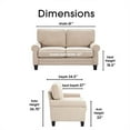 thumbnail image 3 of Serta Copenhagen 61" Tour de Bras Tissu Causeuse avec Rangement Souple Beige, 3 of 16