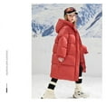 thumbnail image 4 of Girls Winter Coats Hooded Puffer Jackets Medium Length Down-Like Cotton Coats Snow Outwear Girls Long Coat Kid Winter Coat Youth Girls Jacket 5-14y, 4 of 5