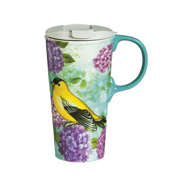 Cypress Home Canary Trio Ceramic Travel Coffee Mug, 17 ounces Walmart