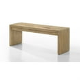 thumbnail image 2 of Meni 51 Inch Wide Dining Bench- Panel Legs- Oak Brown Solid Wood, 2 of 6