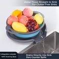 thumbnail image 4 of Collapsible Colanders with Self-Draining Base for Edge of Sink, Food Strainers (3/4/6 QT), Nested Design for Easy Storage (Red, Blue, Green) (4PC Set), 4 of 10