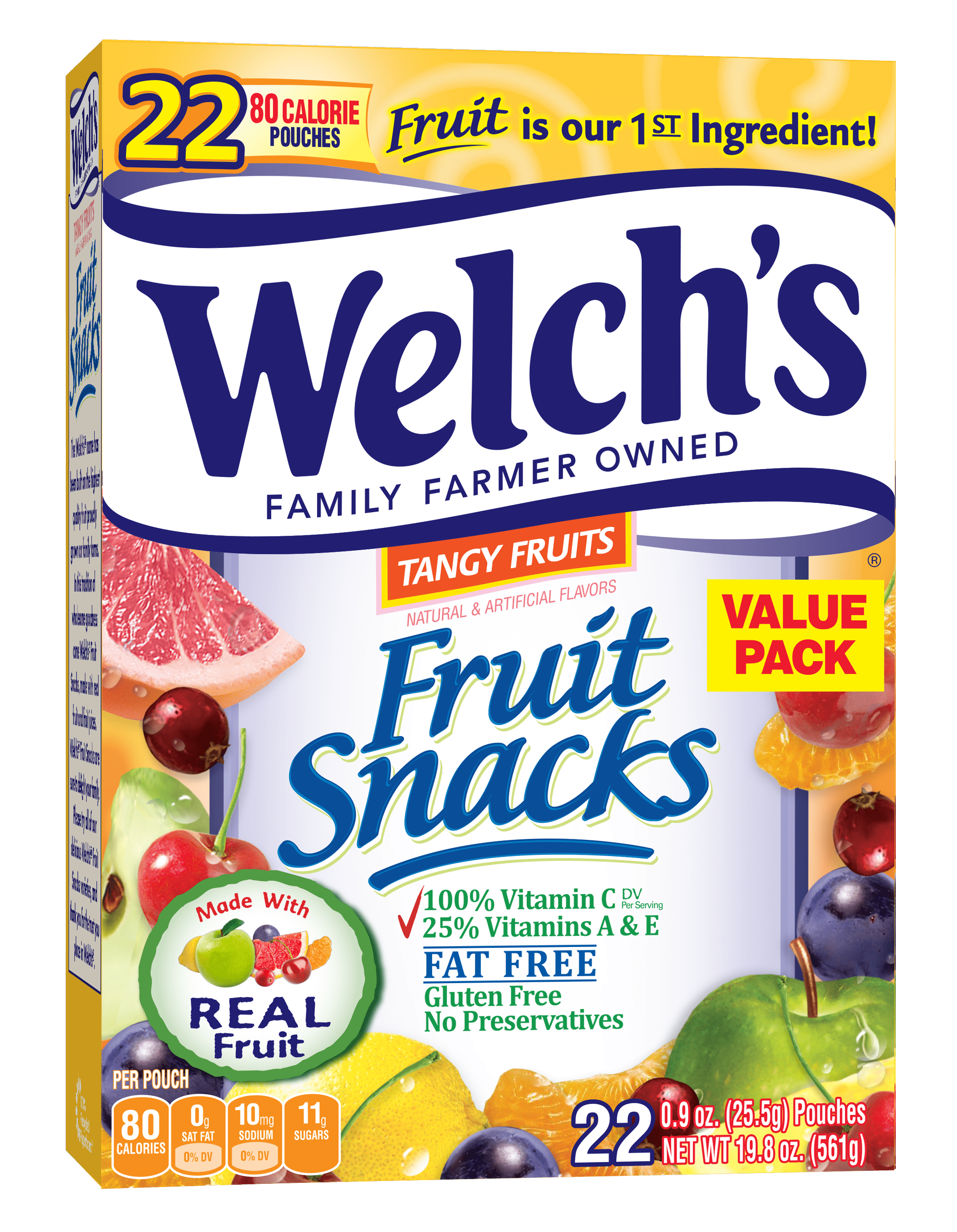 Welch's Tangy Fruit Snacks Value Pack, 0.9 Oz., 22 Count - Walmart.com
