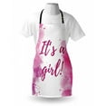 thumbnail image 4 of Gender Reveal Apron, Hand Written Look Its a Girl Text Watercolor Splash Frame Pink Tones Print, Unisex Kitchen Bib with Adjustable Neck for Cooking Gardening, Adult Size, Multicolor, by Ambesonne, 4 of 4