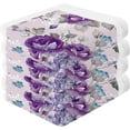 thumbnail image 2 of Dreamtimes 4 PCS Beautiful Purple Flowers Baby Washcloths Towel Set, Highly Absorbent & Soft Cotton Wash Cloths, 12"x 12" Face Hand Towels for Bathroom, Multi-Purpose Fingertip Towels, 2 of 7
