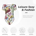 thumbnail image 4 of Kdxio America Landmarks1 for Women's Short-Sleeved Onesie Stylish Round Neck Pajamas Bodysuit Jumpsuit Nightwear-Small, 4 of 7