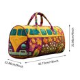 thumbnail image 3 of YUELONGHU Hippie Travel Quilted Duffle for Short Trips Bus Design Boho Weekend Handy Travel for Holiday & Party, 3 of 3