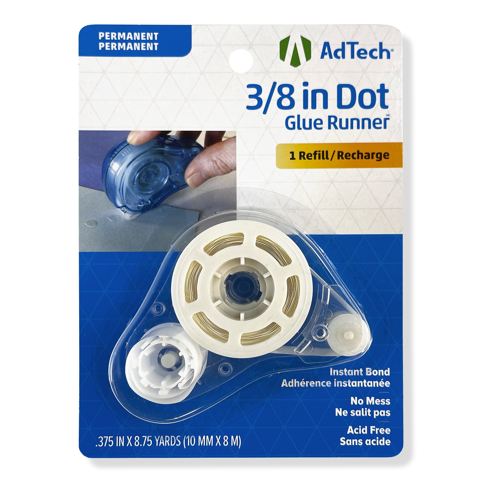 AdTech 3/8" Dot Glue Runner Permanent Refill, 12 Pack