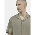 thumbnail image 4 of No Boundaries Men's & Big Men's Button Down Embroidered Hem Summer Shirt, Sizes XS-5XL, 4 of 5