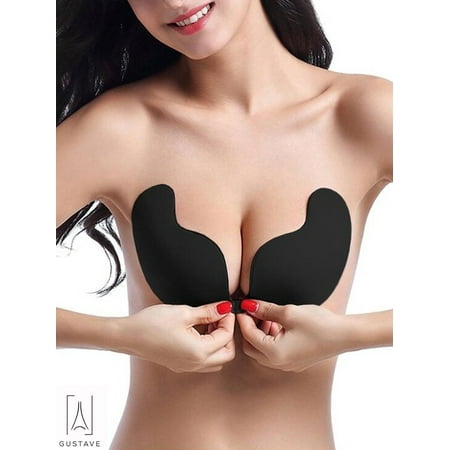 GustaveDesign Women Push Up Strapless Invisible Bra Backless Adhesive Sexy Seamless Bra Breast Life Nipple Cover 
