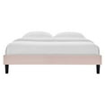 thumbnail image 4 of Platform Bed Frame, Queen Size, Velvet, Pink, Modern Contemporary Urban Design, Bedroom Master Guest Suite, 4 of 5