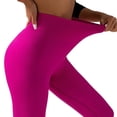thumbnail image 4 of Leggings Seamless Knitted Breathable Solid Color Waist Peach Hip Yoga Pants For Running And Fitness Nine Cent Pants For Women Workout Leggings for Women Hot Pink M, 4 of 5