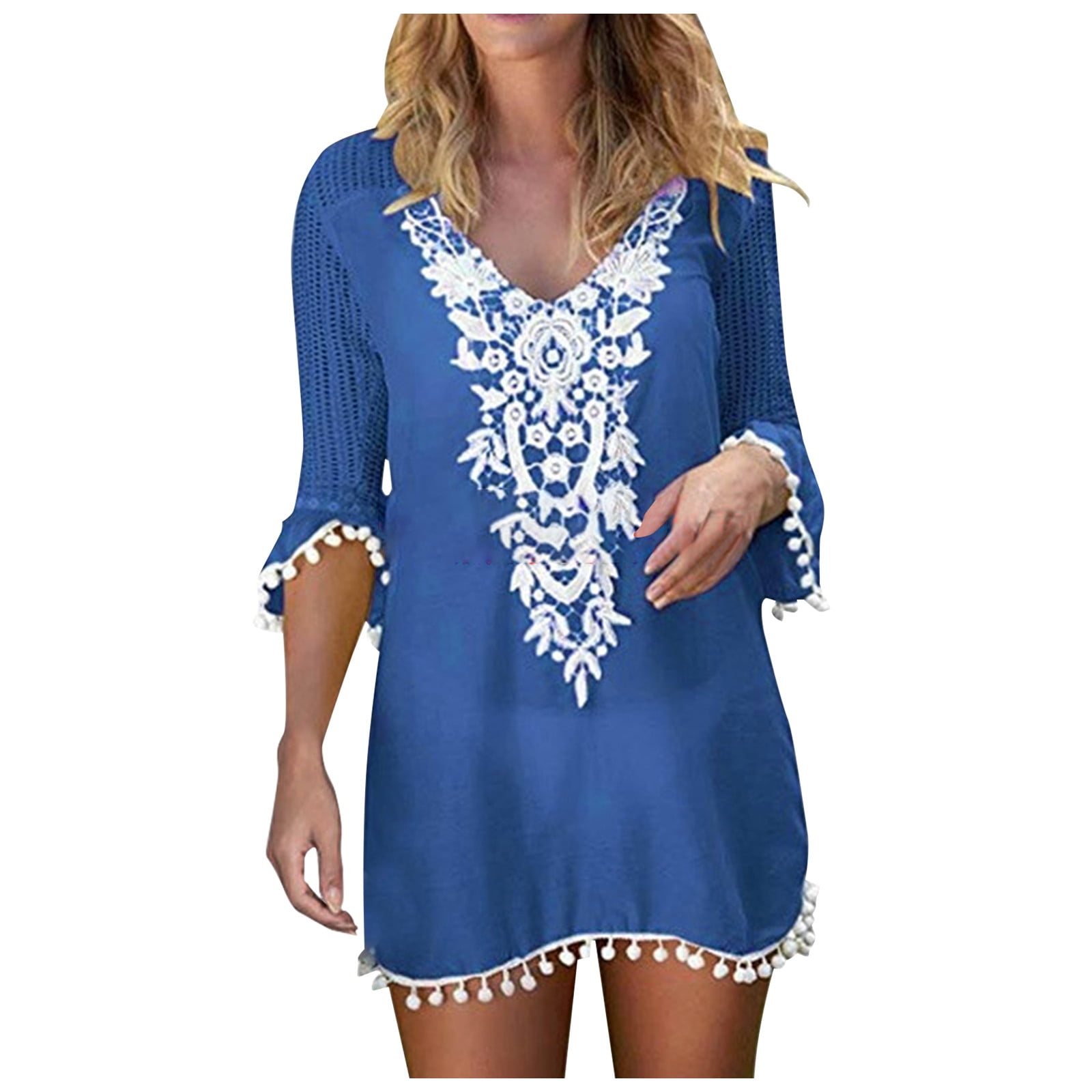 RPVATI Women's Plus Size Swimsuit Cover Ups Solid Swimsuit Cover Up Dress -  Walmart.com