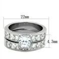 thumbnail image 4 of His & Hers Stainless Steel 3.75 Ct Cz Bridal Set & Men's Eternity Wedding Band Women's Women's Size 05 Men's 06mm Size 06, 4 of 4