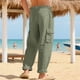 thumbnail image 5 of Ceisia Men's Spring Summer Solid Color Gift Workwear Pants - Straight Leg Button Waist Pocket Elastic Waist Casual Pants, 5 of 8
