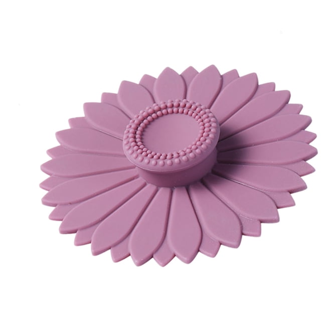 Tapa de taza de silicona, cubierta de taza de bebida, cubierta hermética para taza, cubierta para taza de café creativa reutilizable, cubierta de taza Púrpura