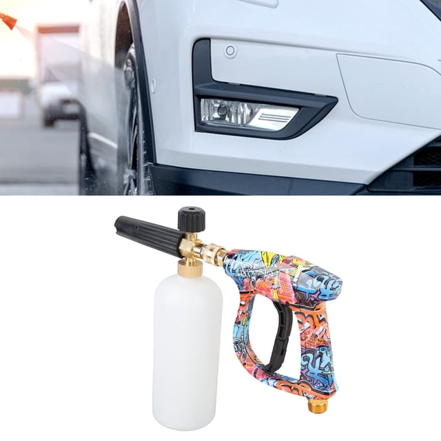 Espumador Para Lavado De Autos, Kit De Cañón De Espuma Fácil De Operar, Boquilla De 5 Colores, Botella De Agua De 1 Litro, Alta Dureza Con Conector Rápido De 1/4 De Pulgada