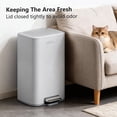 thumbnail image 2 of GMNIU 8 Gal Kitchen Trash Can, Tall Step Trash Can with Lid, Smooth Edge Garbage Bin for Home Office (Cement), 2 of 8