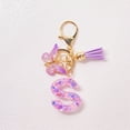 thumbnail image 2 of Initial Letter Keychains For Women Tassel Purple Cute Car Keychain For Wallet Backpack Bag, 2 of 5