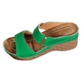 thumbnail image 6 of Heels for Women Solid Color Orthopedic Wedge Sandals Antislip Slip on Platform Walking Shoes Fashion Casual Slides Green Size 7, 6 of 7