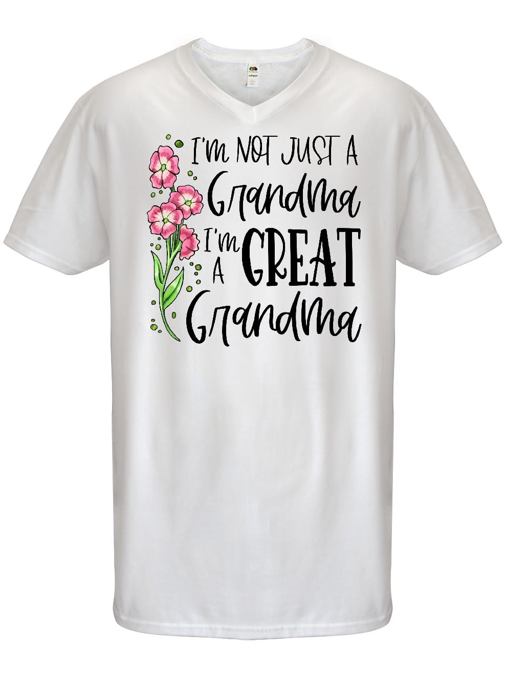 INKtastic  I'm Not Just a Grandma, I'm a Great Grandma Flowers Men's V