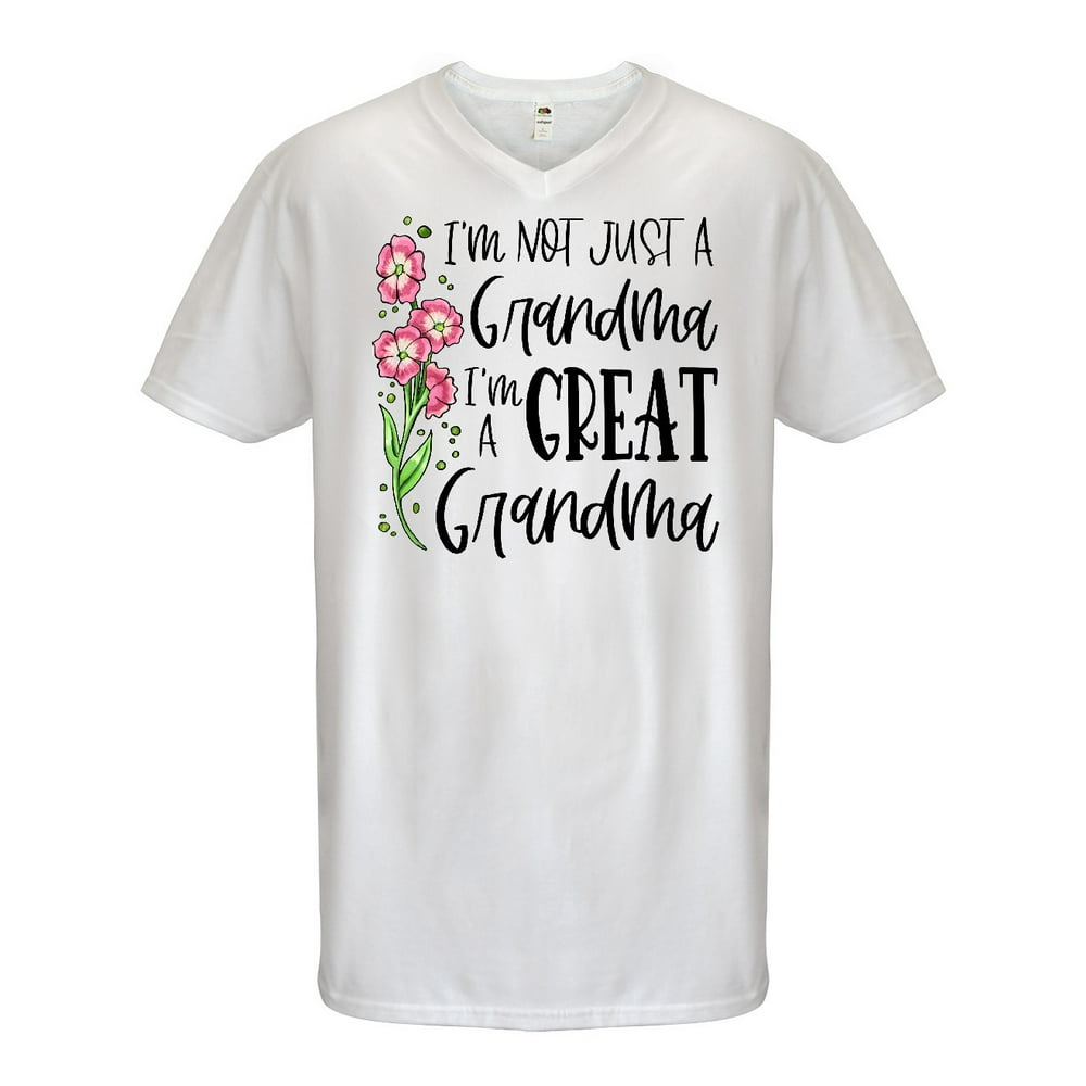INKtastic  I'm Not Just a Grandma, I'm a Great Grandma Flowers Men's V