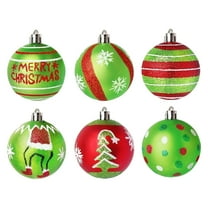 HIELLFQ 12 Pcs 2.4 Inch Christmas Ball Ornaments for Tree,Red and Green Glittering