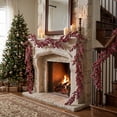 thumbnail image 4 of Qwtwty 6 ft Christmas Greenery Garland, Fake Vines Real Touch Artificial Berry Garlands for Mantle, Fireplace, Table Decorations, 4 of 7