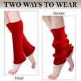thumbnail image 6 of 3 Pairs Solid Colored Leg Warmers, Knitted Legwarmers Socks, Cute Ankle Warmers for Women girls 80s Accessories Winter Skating Outfit Ballet Dance Party (Red, pink, purple), 6 of 7