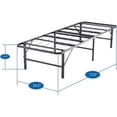 thumbnail image 4 of Foldable Metal Platform Bed Frame Mattress Foundation with Box Spring Replacement Black Twin Black, 4 of 5