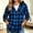 Blue A, variant on Plaid Hoodie Shirts for Womens Autumn Winter Trendy Long Sleeve Button Down Flannel Blouses Lighweight Breathable Drawstring Hooded Tops Coffee A L