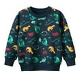 thumbnail image 2 of Godderr Kids Toddler Boys Girls Sweatshirt Cartoon Long Sleeve Dinosaur Printing Baby Sweater Cotton Crewneck Kid Fleece Sweatsuit Top for 1-10T, 2 of 7