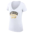 thumbnail image 2 of Women's G-III 4Her by Carl Banks  White Pittsburgh Pirates Filigree Team V-Neck Fitted T-Shirt, 2 of 3
