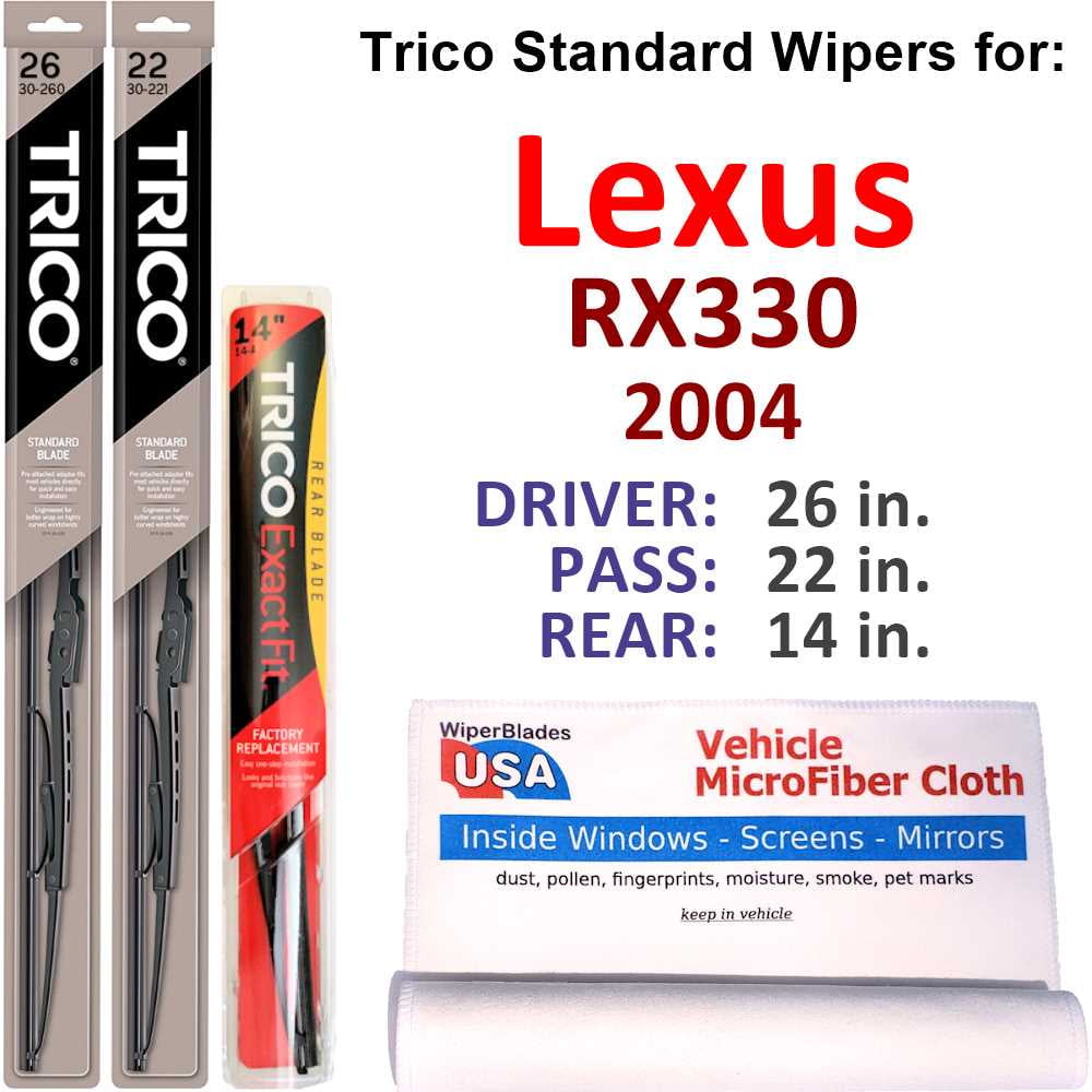 2004 Lexus RX330 Wiper Blades (Set of 3) w/Rear Wiper