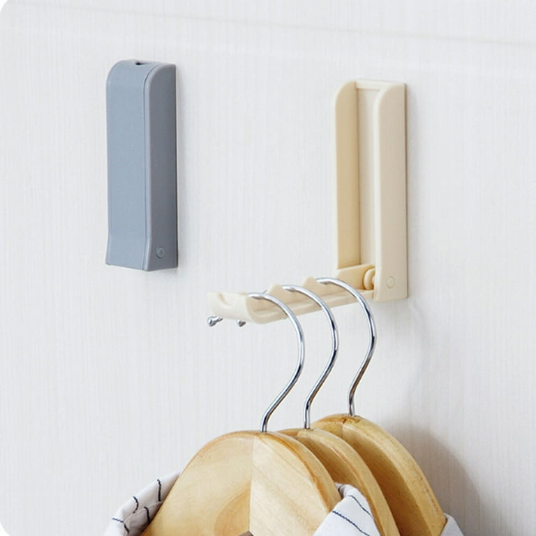 2pcs Folding Hooks Adhesive No Drilling Wall Door Hangers Hooks for Coat Towel Hat Bags Grey and Beige Walmart