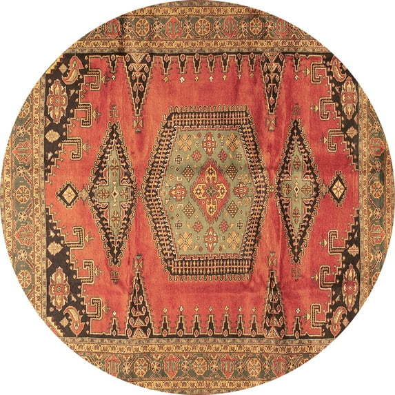 Ahgly Company Indoor Round Persian Brown Traditional Area Rugs, 3' Round