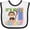 White and Black, variant on Inktastic Monkey First Birthday Boys or Girls Baby Bib