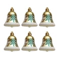 thumbnail image 4 of kusrkot 6 Pieces 2.7inch Christmas Tree Bells Pendants Decorative Props for Weddings Golden, 4 of 9