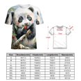 thumbnail image 2 of Cute Panda Eating Cherries T Shirts Basic T-Shirt Short Sleeve Ladies Tee Shirt Summer Graphic Clothing, 2 of 7