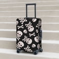 thumbnail image 2 of Lsque black white Skull bone Printed Luggage Cover, Travel Luggage Protector,Scratch and Dirt Resistant, Fits 18-32 Inch Luggage - X-Large, 2 of 9