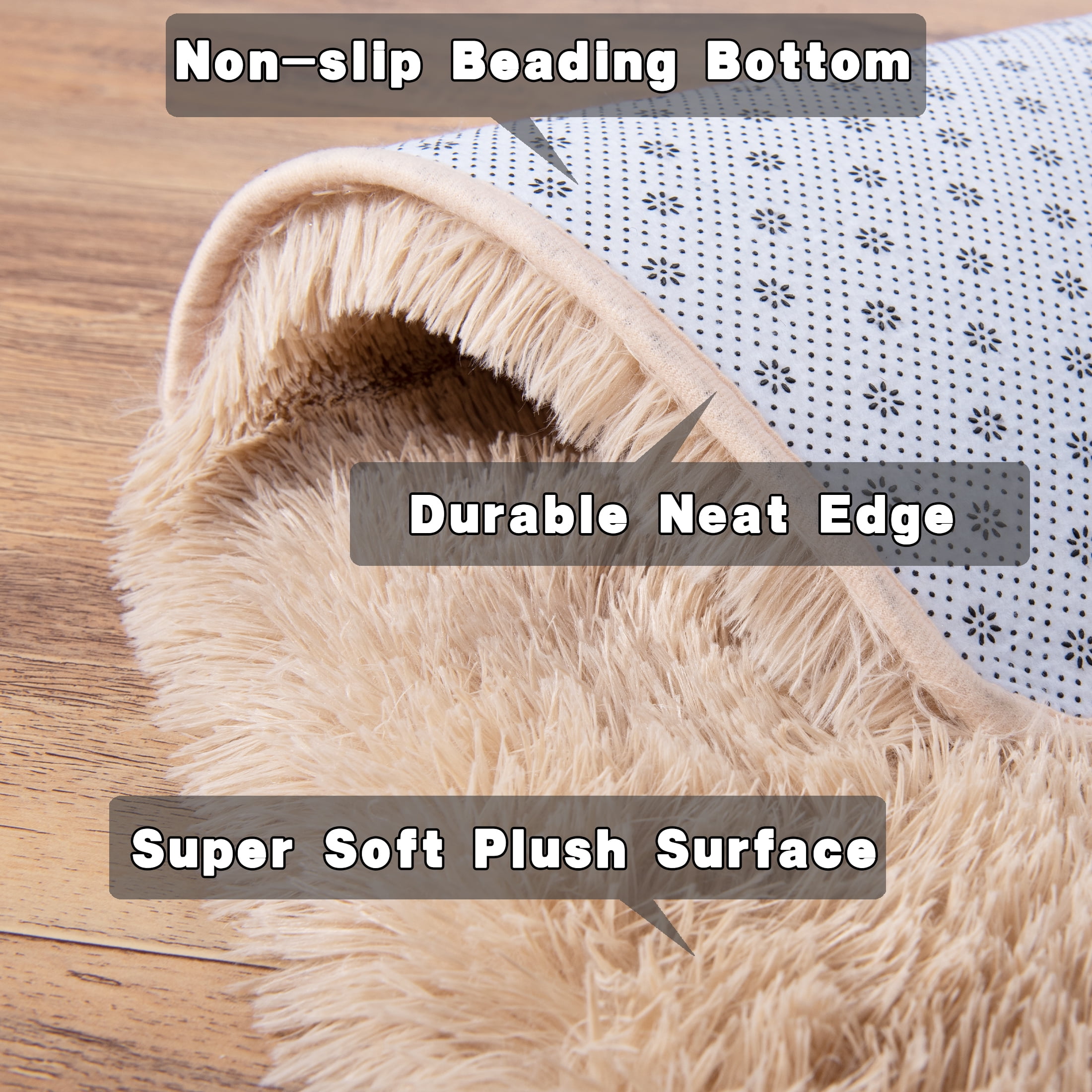 Socofuz 5x7ft Fluffy Rug for Living Room, Non-Slip Carpet Suitable for Bedroom Nursery Kids Girls Room Home Decoration