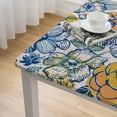 thumbnail image 4 of BANET Block Print - Washable Cloth Dinner Square table cloth - or Dinner Party and Events - White and Blue Indian Fabric by Craftbot white, 4 of 7