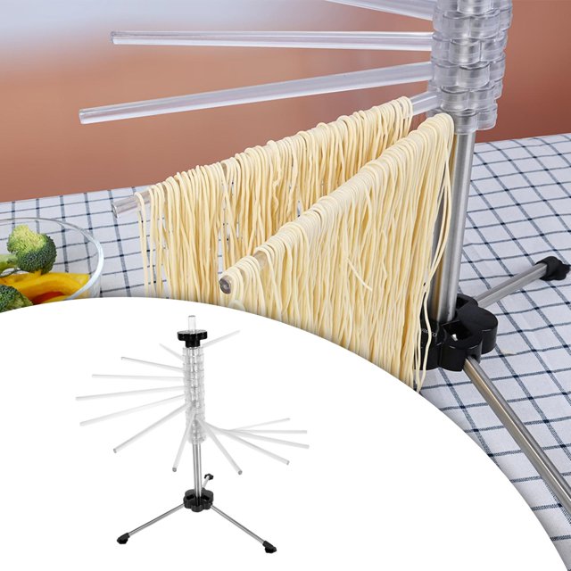 Rejilla de secado de plegable, rejilla de secado de fideos de material acero inoxidable con 14 brazos plegables, rejilla de secado estable antideslizante Astilla BLESIY estante de fideos